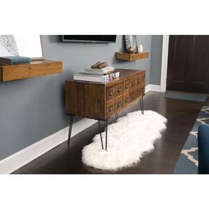 2 ft. x 6 ft. White Faux Fur Area Rug Luxuriously Soft and Eco Friendly