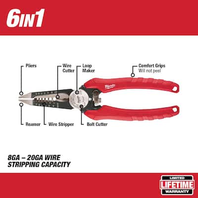 7.75 in. Combination Electricians 6-in-1 Wire Strippers Pliers