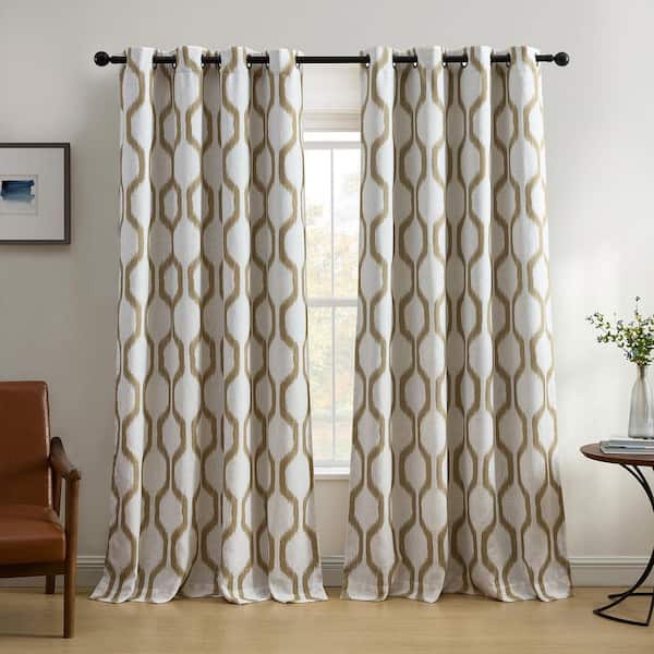 Natural Ikat Blackout Curtain - 52 in. W x 84 in. L