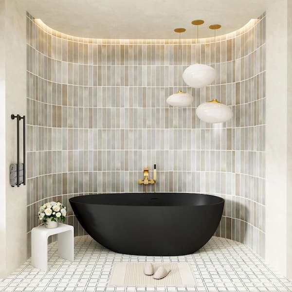 59 in. x 31 in. Soaking Bathtub in Matte Black