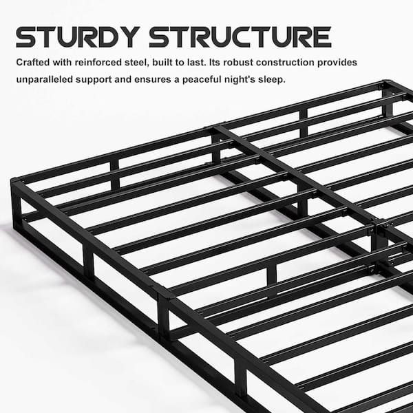 HOMZENE - 9 in. King Size Box Spring with Metal Structure, Mattress Foundation with Frabric Cover, Easy Assembly and No Squeak