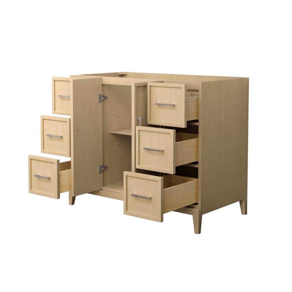 Elan 42-Inch White Oak Single Bathroom Vanity with Nickel Trim