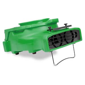 1/4 HP Low Profile Air Mover for Water Damage Restoration Carpet Dryer Floor Blower Fan in Green