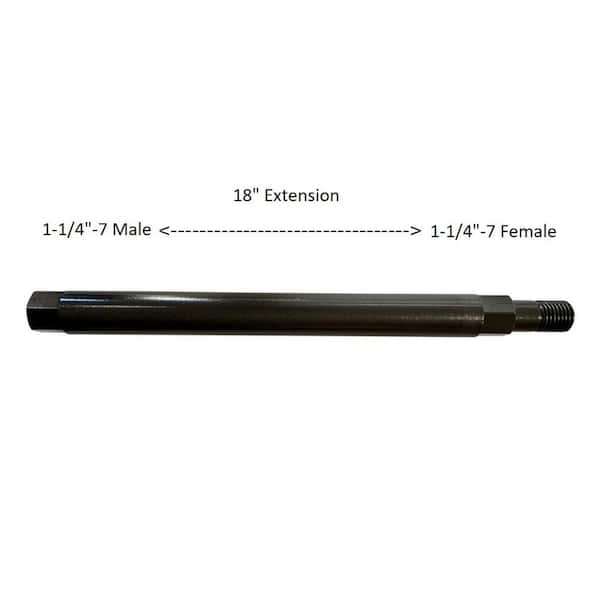 EDiamondTools 18 in. Core Bit Extension, 1-1/4 in.-7 Male to 1-1/4 in.-7 Female, Hole Saw Arbor Extension Adapter
