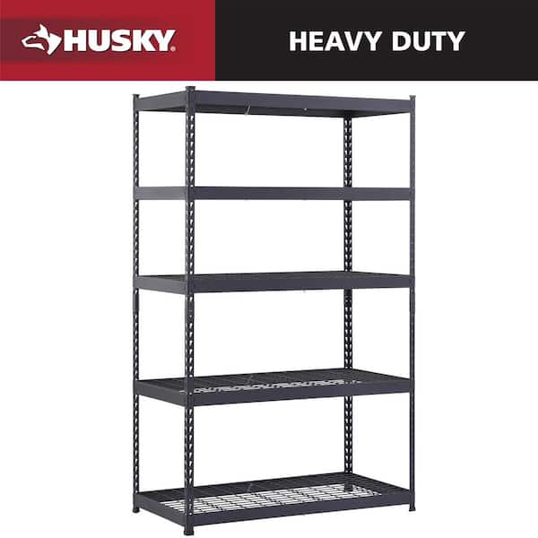 5-Tier Heavy Duty Boltless Steel Garage Storage Shelving Unit in Black (48 in. W x 78 in. H x 24 in. D)