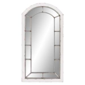 Large Rectangle Distressed White Hooks Mirror (44.5 in. H x 24 in. W)