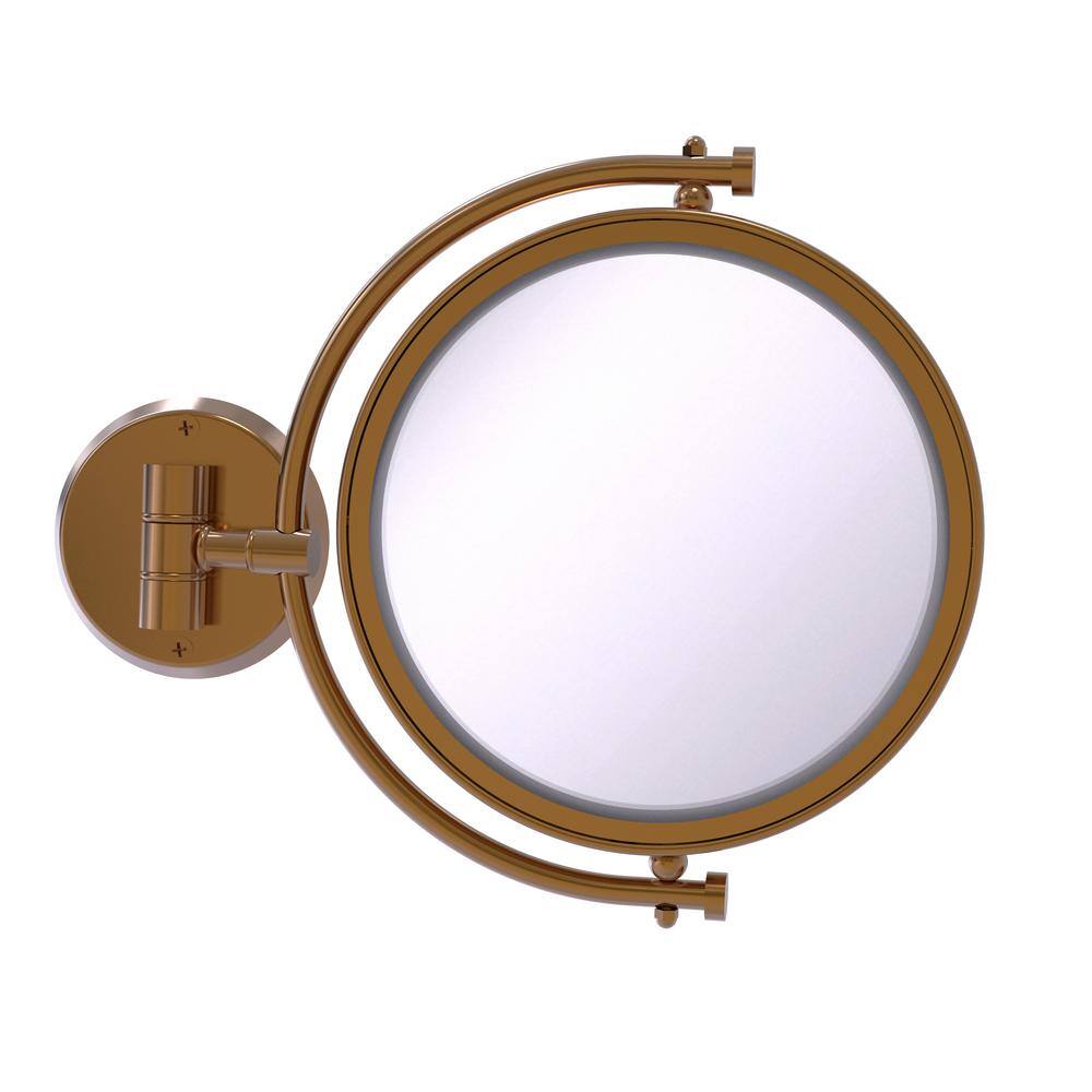 8 in. W x 10 in. H Small Large Round Tri Fold Metal Framed Magnifying Wall Bathroom Vanity Mirror in Brushed Bronze price history on PriceWatchPro
