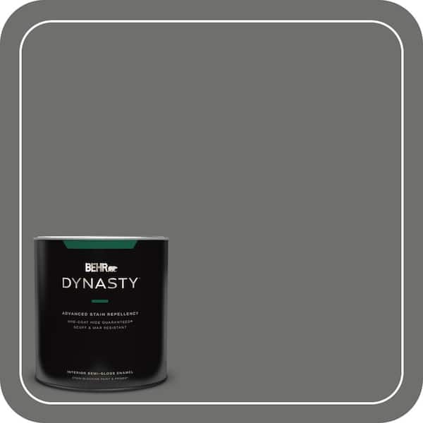 BEHR DYNASTY 1 qt. #HDC-AC-17A Welded Iron One-Coat Hide Semi-Gloss Enamel Interior Stain-Blocking Paint and Primer