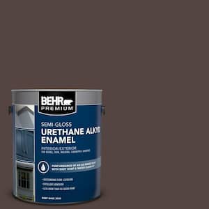 1 gal. #PFC-25 Dark Walnut Urethane Alkyd Semi-Gloss Enamel Interior/Exterior Paint