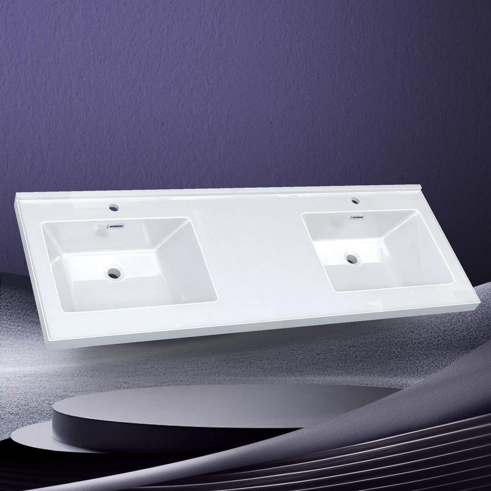 いと　no5 Zeafive 60 in. W x22 in. D Solid Surface Vanity Top White