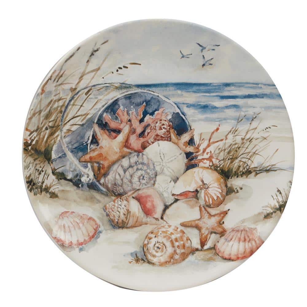 Set of 4 Coastal Landscape Ceramic Dinner Plates