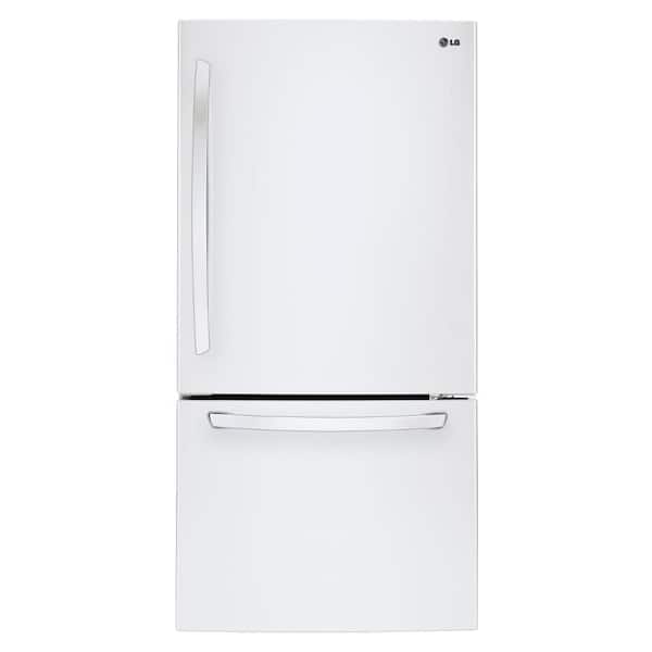 LG 30 in. W 22 cu. ft. Bottom Freezer Refrigerator in Smooth White