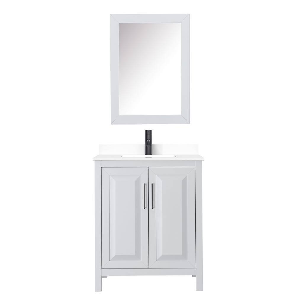 Daria 30" White Freestanding Single Vanity with Cultured Marble Top