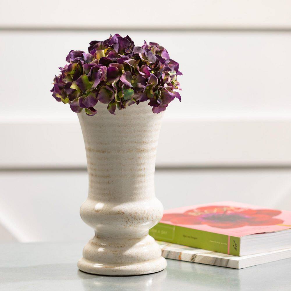 Effortless Ivory Ceramic Bouquet Vase 8.5"L x 11.5"H