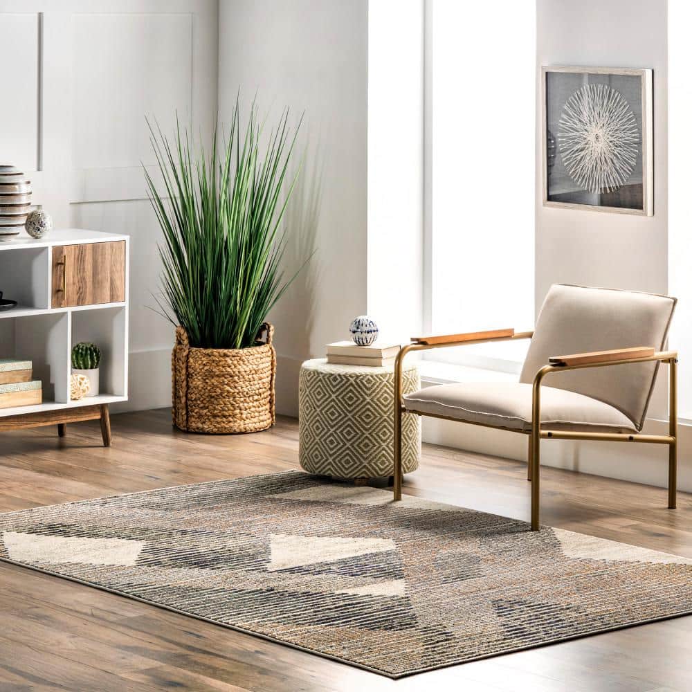 Adrienne Gray Abstract Washable Synthetic Area Rug
