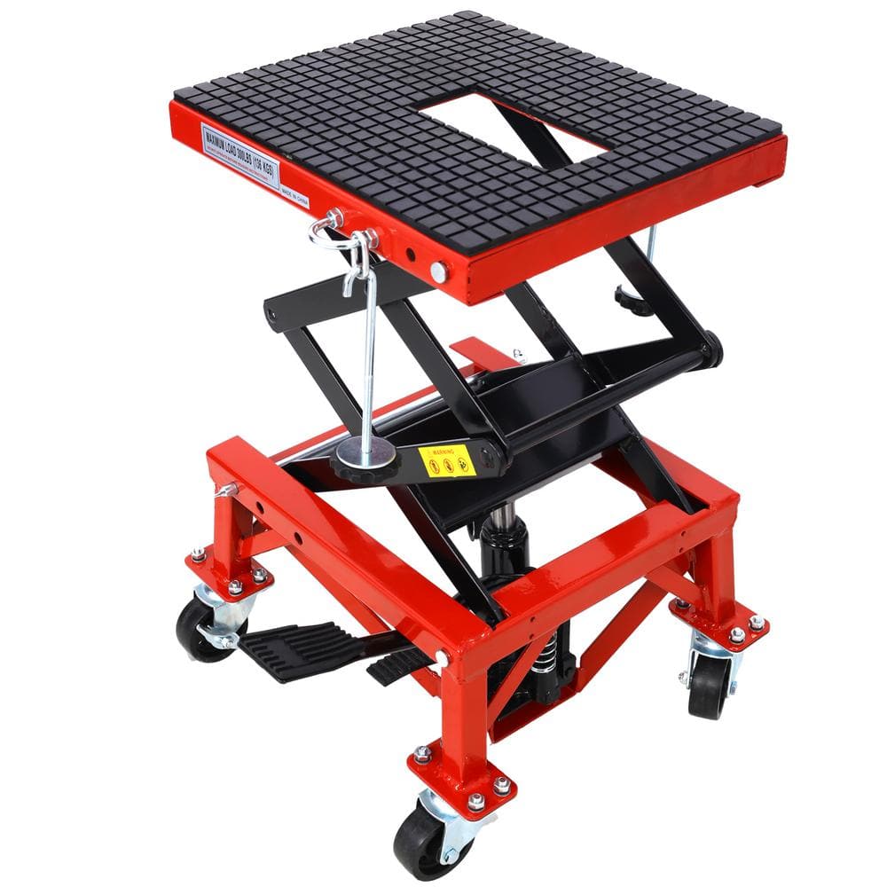 300 lbs. Capacity Motorcycle Scissor Jack in Red with 4-Wheels price history on PriceWatchPro