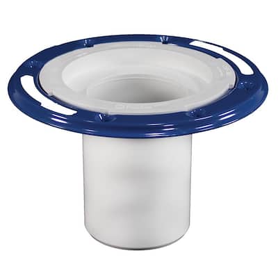 7 in. O.D. PVC Closet (Toilet) Flange with 4 in. Long Barrel and Metal Adjustable Ring, Fits Inside 3 in. Sch. 40 Pipe
