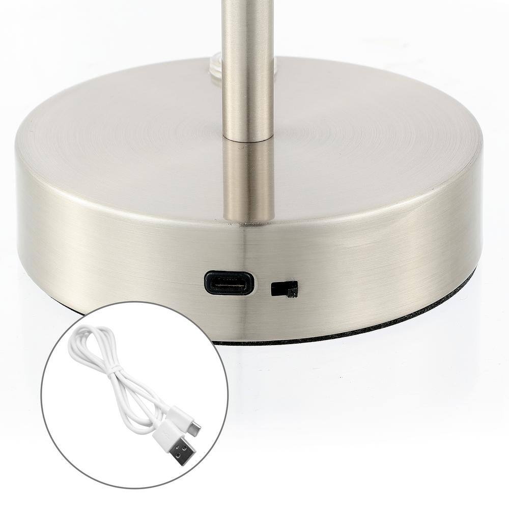 Xavier 12.5" Nickel Polished Cordless LED Buffet Lamp