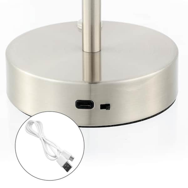JONATHAN Y Xavier 12.5 in. Nickel/White Modern Minimalist JONATHAN Y Xavier 12.5 in. Nickel/White Modern Minimalist