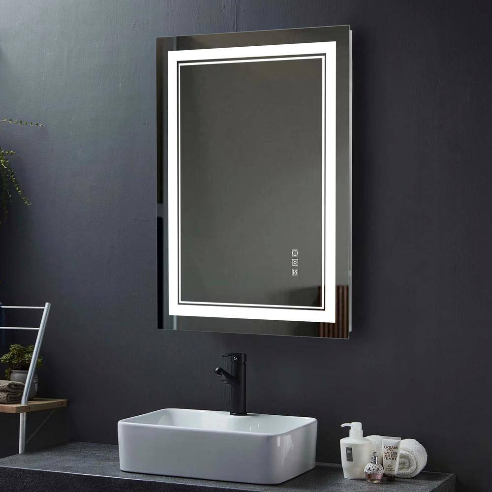 Zeus & Ruta 40 in. W x 24 in. H Frameless Rectangular Anti-Fog LED ...