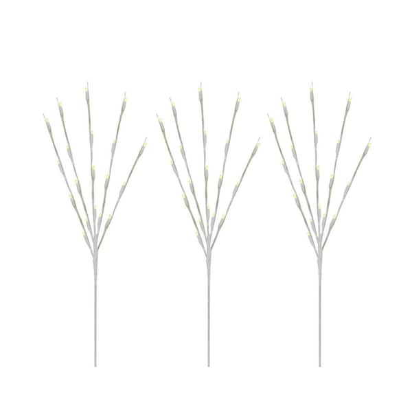 Unbranded 3 Count 29 in. H 60-Light Warm White Twinkling LED Twig Tree Pathmarkers