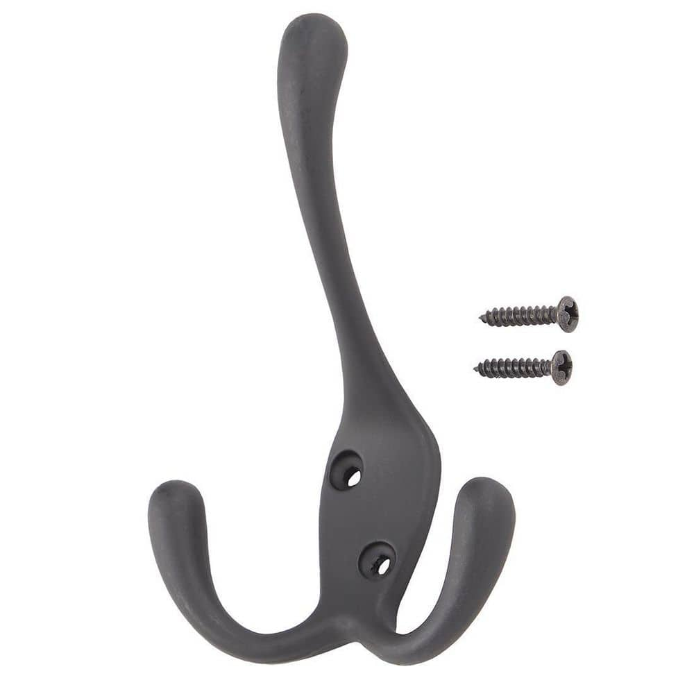 Everbilt Matte Black Triple Robe Hook 21000 - The Home Depot