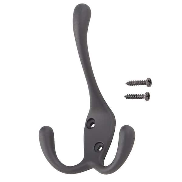 Everbilt J-Hook Robe/Towel Hook Triple Hook in Matte Black