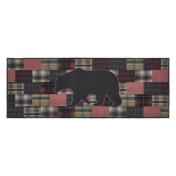 VHC BRANDS Wyatt 17 in. W x 48 in. L Multi Bear Polyester Bathmat
