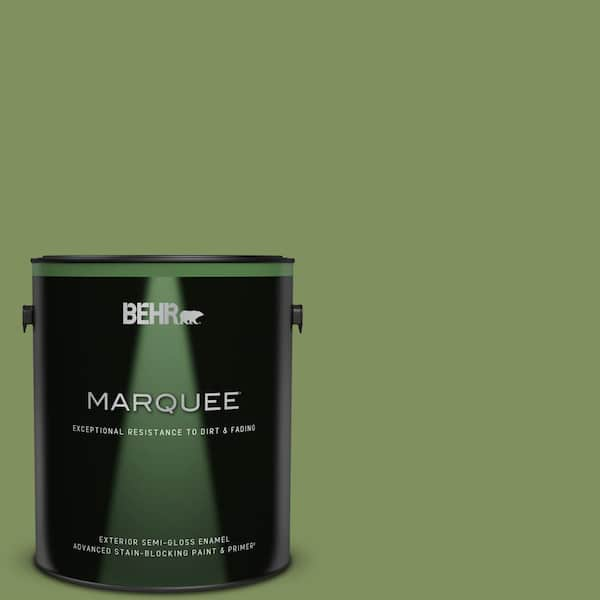 BEHR MARQUEE 1 gal. #PPU10-03 Green Energy Semi-Gloss Enamel Exterior Paint & Primer