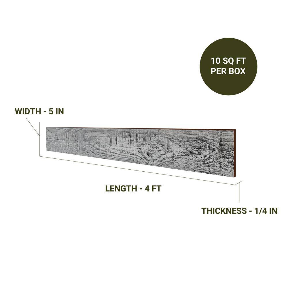 Distressed Pine 4 ft Barn Wood Wall Planks 6-Pack