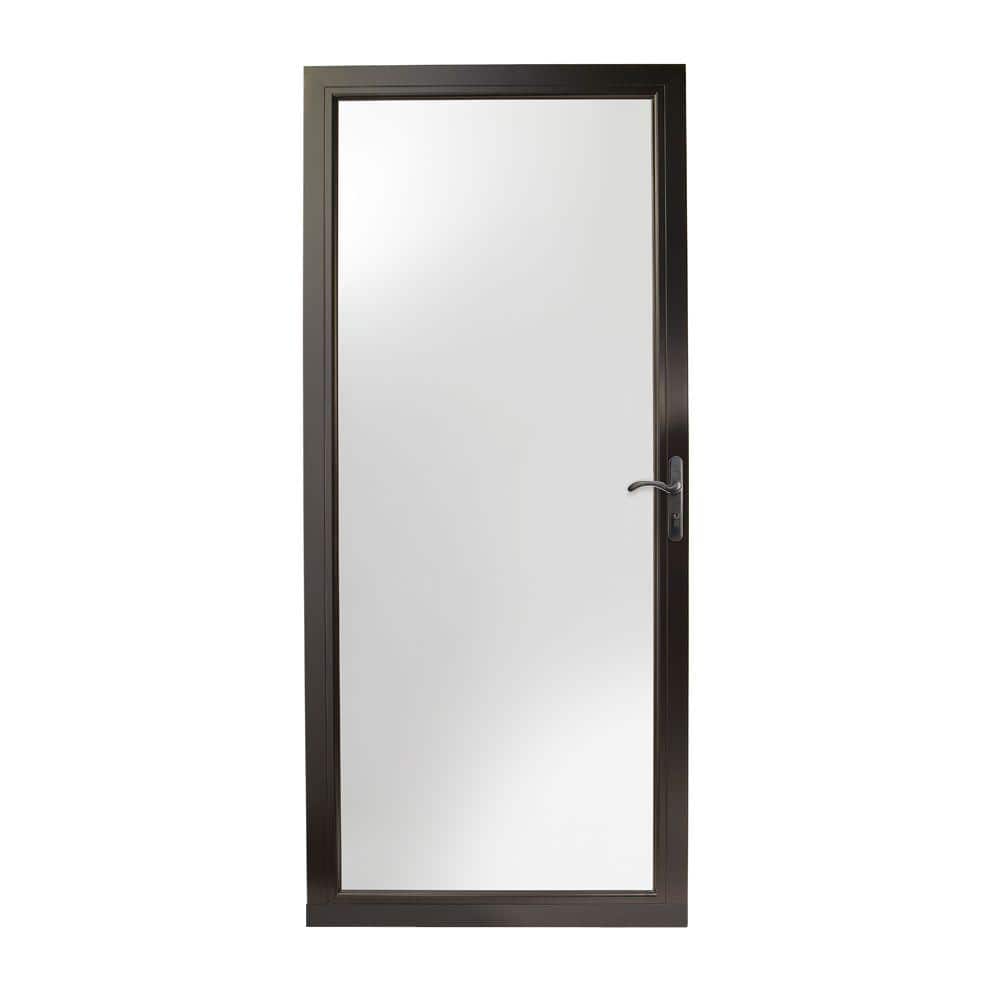 3000-Series 36 in. x 80 in. Black Right-Hand Full View Interchangeable Alum