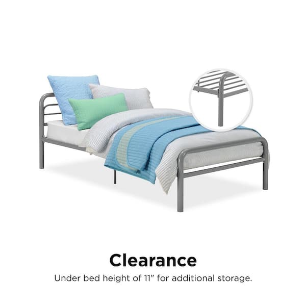 Dhp Silver Twin Bed Frame 5549098 The, What Are The Dimensions For A Twin Bed Frame