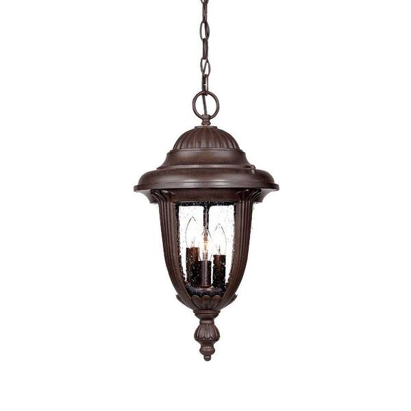 Acclaim Lighting Monterey Collection 3-Light Burled Walnut Outdoor Hanging Lantern Light Fixture