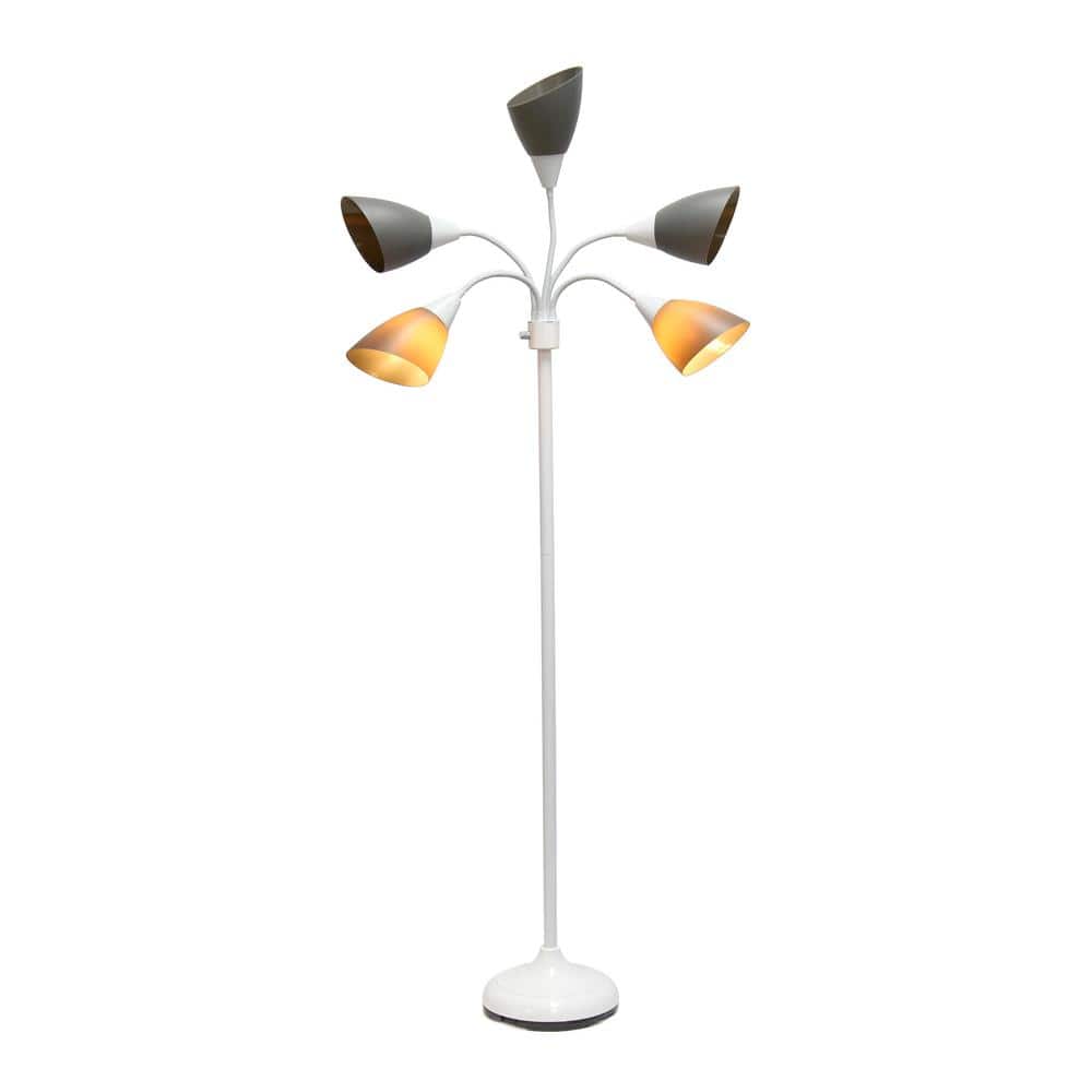 Whimsical White 67" Adjustable Multi-Head Arc Floor Lamp for Kids
