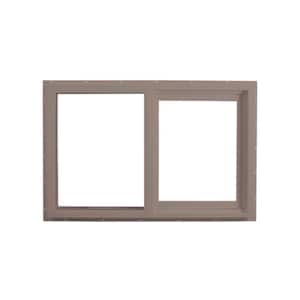 35.5 in. x 35.5 in. Select Series Clay Vinyl Left-Hand Sliding Window with HPSC Glass, Screen Included