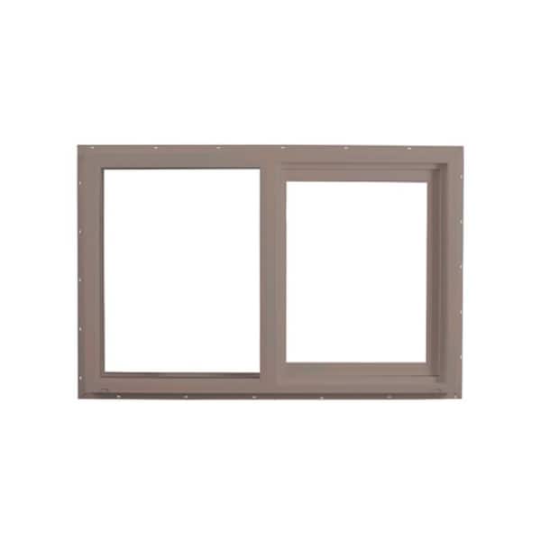 Ply Gem 35.5 in. x 35.5 in. Select Series Clay Vinyl Left-Hand Sliding Window with HPSC Glass, Screen Included