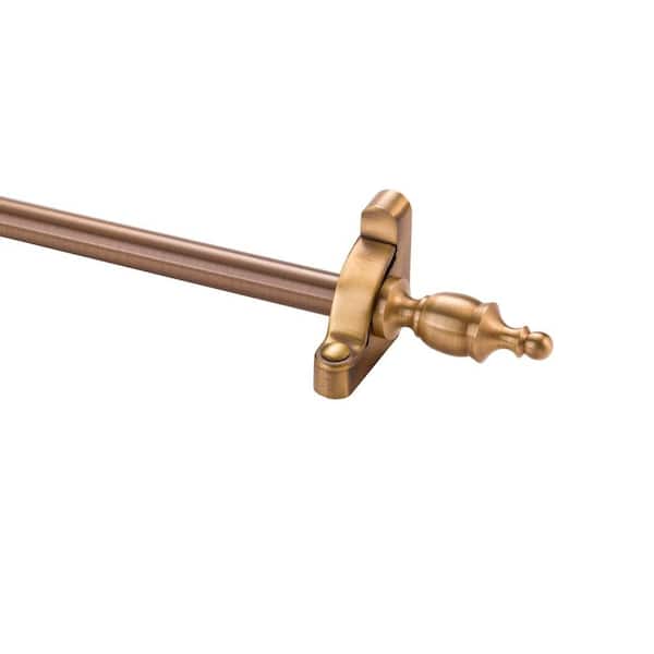 Zoroufy Heritage Collection Tubular 36 in. x 1/2 in. Antique Brass Stair Rod Set with Crown Finial