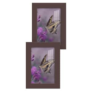 Modern 5 in. x 7 in. Brown Picture Frame (Set of 2)