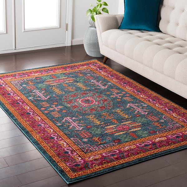 Ariane Teal Doormat 2 ft. x 3 ft. Indoor Area Rug