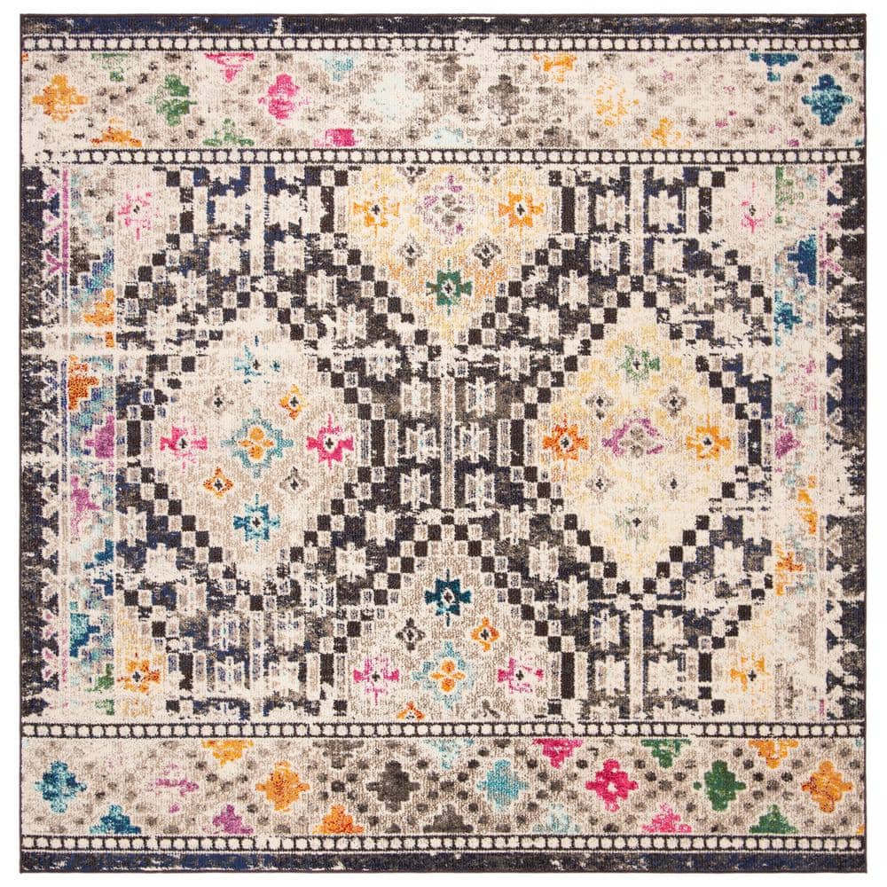 Madison Black/Yellow Doormat 3 ft. x 3 ft. Square Geometric Area Rug price history on PriceWatchPro