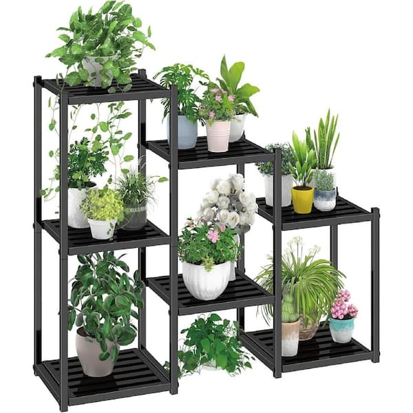 30.75 in. x 39 in. x 11.75 in. Indoor/Outdoor Heavy Duty Metal Plant Shelf Display for Multiple Pot Holder 7-Tier
