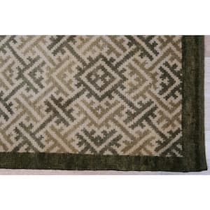 Black Handmade Wool Transitional Ningxia Rug, 3' x 18'