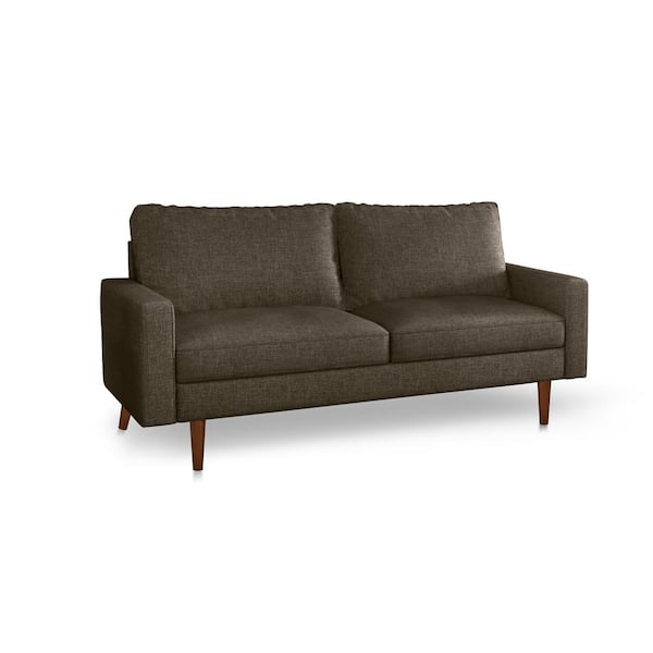 SAINT BIRCH Poland 70 in. Square Arms Polyester Modern Rectangle Sofa in Brown