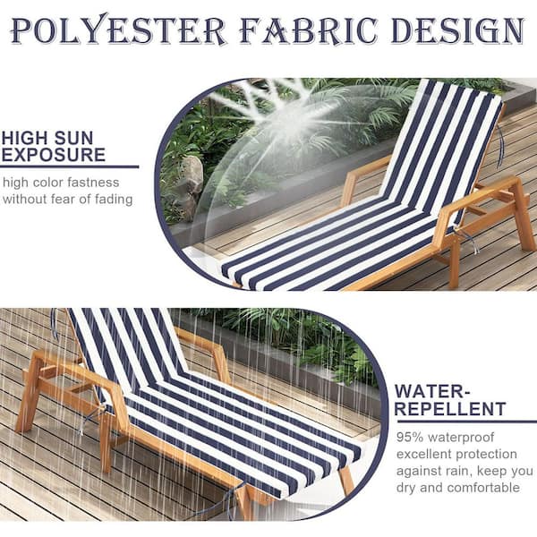 Outdoor Chaise Lounge Cushion, 72 in. x 21 in. x 3 in. Fade