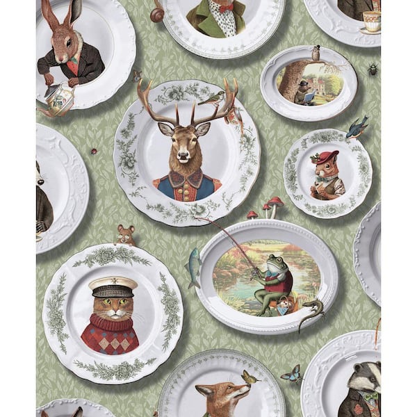 Tales of the Manor Sage Green Non-Pasted Wallpaper (Covers 56 sq. ft.)