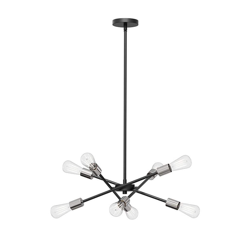 Laterna 8-Light 26 in. Plug and Play Black and Brushed Nickel Chandelier with SkyPlug price history on PriceWatchPro
