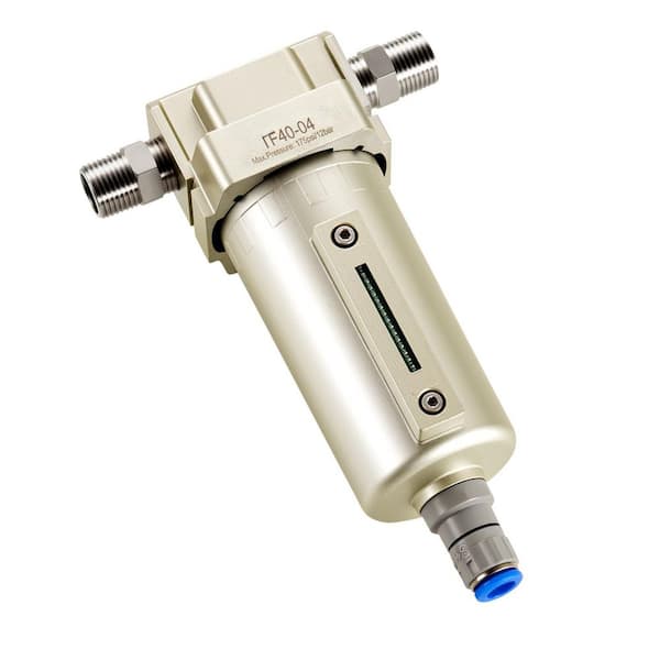 Auto-Drain Air Compressor Filter, 1/2 in. NPT Air-Dryer for Compressor with 5μm Brass Filter Element