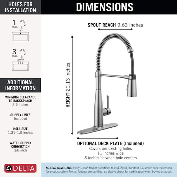 Delta Essa Single Handle Pull Down Sprayer Kitchen Faucet with