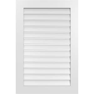 28 in. x 42 in. Vertical Surface Mount PVC Gable Vent: Functional with Standard Frame