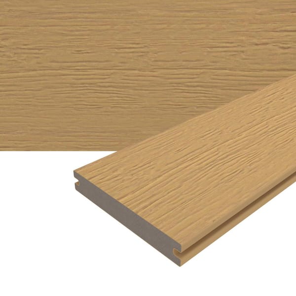 Magellan PLUS 0.88 in. x 5.43 in. x 8 ft. Rustic and Wood Grain Australian Red Cedar Grooved Composite Decking Board